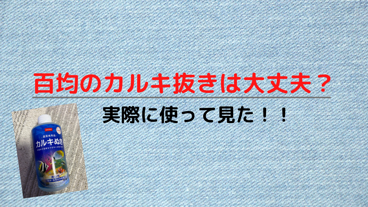 百均のカルキ抜きは大丈夫？抜けるまでの時間は？実際に使ってみた