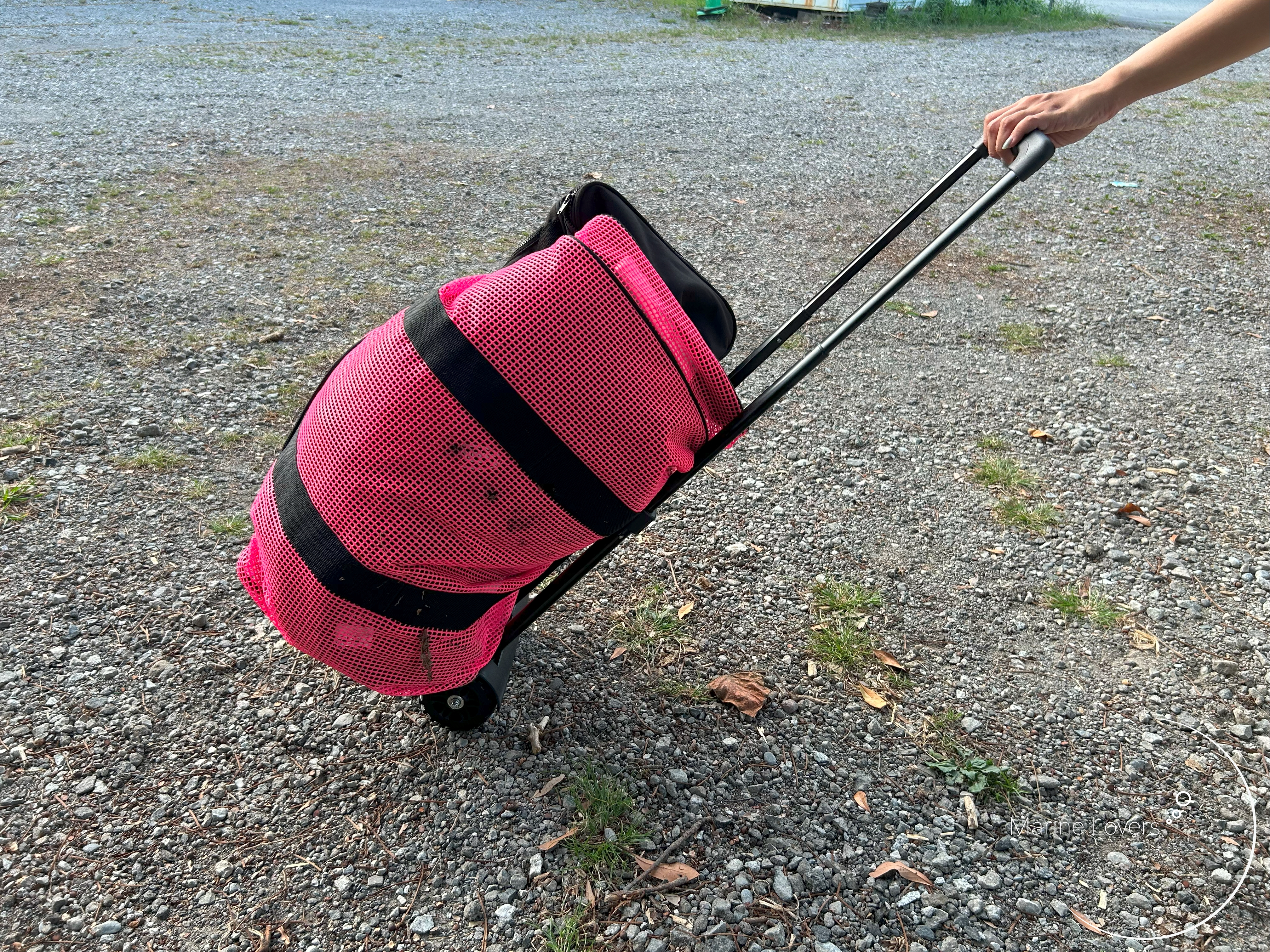 ダイビング器材の持ち運びには「キャリーカート」がおすすめ！【メッシュバッグ】